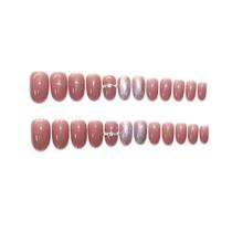 Jelly Nail Piece 24 Pcs Adesivo Redondo/Plano/Ponta Ponta Adesivo Manicure Patch Com Decoração