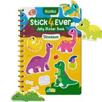 Jelly Sticker Book Stick4Ever para crianças com 50 unidades de dinossauros