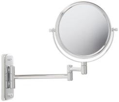 Jerdon 6-Inch Two-Sided Swivel Wall Mount Mirror - Espelho de maquiagem com ampliação de 5X e extensão de parede de 10 polegadas - Acabamento cromado - Modelo JP7508C