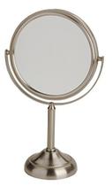 Jerdon Espelho de Maquiagem de Mesa de Dois Lados - Espelho de Maquiagem com Ampliação 10X e Design Giratório - Espelho Portátil de 6 Polegadas de Diâmetro em Acabamento de Níquel - Modelo JP910NB