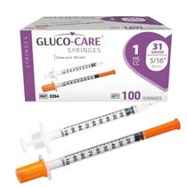 Jeringa GLUCO-CARE 1 ml 31G 8 mm Tapa Naranja 100 unidades Jeringa GLUCO-CARE 1 ml 31G 8 mm Tapa Naranja 100 unidades