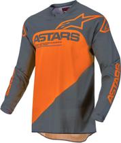 Jersey Alpinestars Racer Supermatic - Cinza Antracite/Laranja - Masculina Jersey Alpinestars Racer Supermatic - Cinza Antracite/Laranja - Masculina