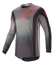 Jersey Alpinestars Techstar Sein - Preto/Vermelho Neon - Para Homens