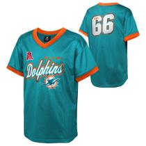 Jersey Juvenil Outerstuff Miami Dolphins em Tela com Decote em V Aqua Tamanho L Jersey Juvenil Outerstuff Miami Dolphins em Tela com Decote em V Aqua Tamanho L
