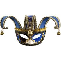 Jester Masks Creative Masquerade Mas PVC azul e dourado