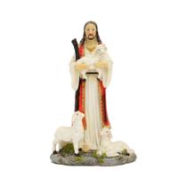 Jesus Bom Pastor Boneco de Resina Santo Decorativo