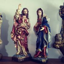 Jesus e Maria em resina, 40cm modelo italiano