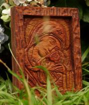 Jesus e Maria esculpido em madeira - Folclore Ateliê