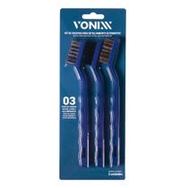 Jg 03 escovas detalhamento nylon aco lat - vonixx Jg 03 escovas detalhamento nylon aco lat - vonixx