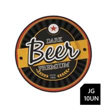 Jg 10 Pratos Sobremesa Cerâmica Alleanza Beer Preto 2ª Linha