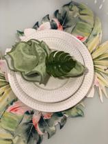 Jg 12 peças Sousplat e guardanapos linha orquidea