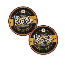 Jg 2 Pratos Sobremesa Cerâmica Alleanza Beer Preto 2ª Linha