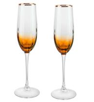 Jg 2 taças p/champanhe em vidro ambar celebrare gold - 220ml - L'hermitage