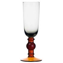 Jg.2 Taças p/Champanhe Vidro Fumê e Caramelo 190ml Fracalanza