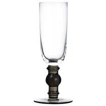 Jg.2 Taças p/Champanhe Vidro Fumê e Transparente 190ml Fracalanza