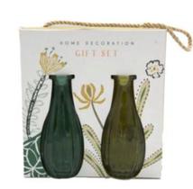 Jg. 2 Vasos de Vidro Verde 14x7cm