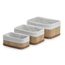 Jg 3 Cestos Organizadores Forrados Bambu Mimo BM20201