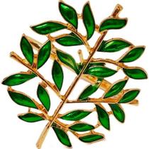Jg.4 Anéis Porta Guardanapo Folhas Ouro/Verde 5,5cm Jg.4 Anéis Porta Guardanapo Folhas Ouro/Verde 5,5cm