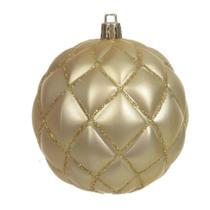 Jg 4 bola decorada natalina no pvc dourada 8cm