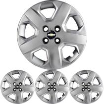 JG 4 Calota Cobalt 2013 2014 a 2020 Aro 15 Prata Metálico com Emblema JG 4 Calota Cobalt 2013 2014 a 2020 Aro 15 Prata Metálico com Emblema