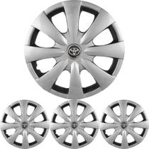 JG 4 Calota Corolla Modelo 2010 Aro 15 Prata Brilhante