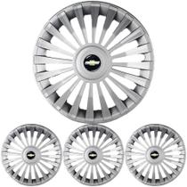 JG 4 Calota Europa UNIVERSAL Aro 13 Prata Brilhante com Emblema