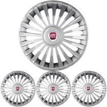 JG 4 Calota Europa UNIVERSAL Aro 13 Prata Brilhante com Emblema