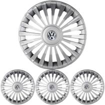 JG 4 Calota Europa UNIVERSAL Aro 13 Prata Brilhante com Emblema