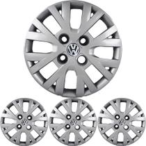 JG 4 Calota Gol G4 2006 a 2013 Aro 13 Prata Metálico com Emblema