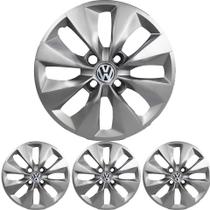 JG 4 Calota Gol G5 2008 09 10 11 12 Aro 14 Prata Metálico com Emblema JG 4 Calota Gol G5 2008 09 10 11 12 Aro 14 Prata Metálico com Emblema