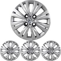 JG 4 Calota Gol G7 2017 2018 Aro 13 Prata Metálico com Emblema