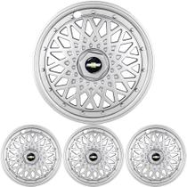 JG 4 Calota GSS UNIVERSAL Aro 14 Prata Brilhante com Emblema