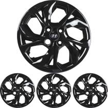 JG 4 Calota HB20 2020 Aro 15 Black Piano com Emblema JG 4 Calota HB20 2020 Aro 15 Black Piano com Emblema