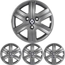 JG 4 Calota Kwid Zen Aro 14 Prata Metálico com Emblema JG 4 Calota Kwid Zen Aro 14 Prata Metálico com Emblema