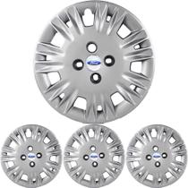 JG 4 Calota New Fiesta 2014 15 16 17 Aro 15 Prata Metálico com Emblema JG 4 Calota New Fiesta 2014 15 16 17 Aro 15 Prata Metálico com Emblema