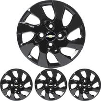 JG 4 Calota Onix 2013 2014 2015 2016 Aro 14 Black Piano com Emblema