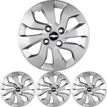 JG 4 Calota Onix Aro 14 Prata Metálico com Emblema
