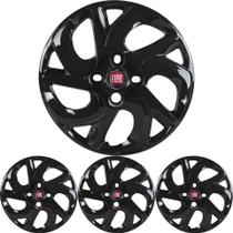 JG 4 Calota Palio 2004 a 2016 Aro 14 Black Piano com Emblema JG 4 Calota Palio 2004 a 2016 Aro 14 Black Piano com Emblema