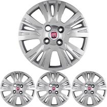 JG 4 Calota Palio Essence 2014 15 16 Aro 14 Prata Metálico com Emblema JG 4 Calota Palio Essence 2014 15 16 Aro 14 Prata Metálico com Emblema