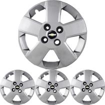 JG 4 Calota Prisma 2011 12 13 14 15 16 17 Aro 14 Prata Metálico com Emblema JG 4 Calota Prisma 2011 12 13 14 15 16 17 Aro 14 Prata Metálico com Emblema