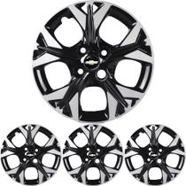 JG 4 Calota Prisma 2021 +TODOS Aro 15 Black Piano com Prata Metálico com Emblema