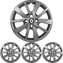 JG 4 Calota Sandero 2014 15 16 17 18 19 20 Aro 14 Prata Metálico com Emblema JG 4 Calota Sandero 2014 15 16 17 18 19 20 Aro 14 Prata Metálico com Emblema