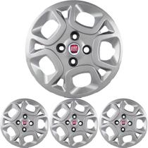 JG 4 Calota Uno Attractive 2011 12 a 24 Aro 14 Prata Metálico com Emblema JG 4 Calota Uno Attractive 2011 12 a 24 Aro 14 Prata Metálico com Emblema