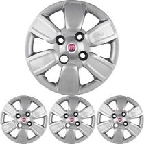 JG 4 Calota Uno Way Aro 13 Prata Metálico com Emblema JG 4 Calota Uno Way Aro 13 Prata Metálico com Emblema