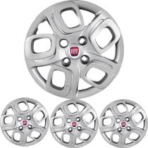 JG 4 Calota Uno Way Aro 14 2015 16 Prata Metálico com Emblema JG 4 Calota Uno Way Aro 14 2015 16 Prata Metálico com Emblema