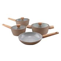 Jg.4 Panelas Aluminio c/Revest.Cerâmico Fendi Mocha Norma Jg.4 Panelas Aluminio c/Revest.Cerâmico Fendi Mocha Norma