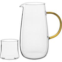 Jg 5pç Jarra/copo Água Suco Borossilicato 1,3l/280ml Transparente Jg 5pç Jarra/copo Água Suco Borossilicato 1,3l/280ml Transparente