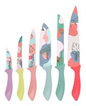 Jg 6 Facas De Aço Inoxidável Coloridas Tramontina Colorcut