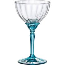 Jg.6 Taças Coupe em Vidro Bormioli Rocco Florian Base Azul 240ml