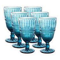 Jg 6 taças em vidro para água/suco 330ml Fratello Azul - L'hermitage